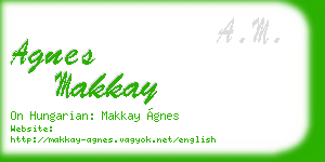 agnes makkay business card