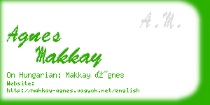 agnes makkay business card